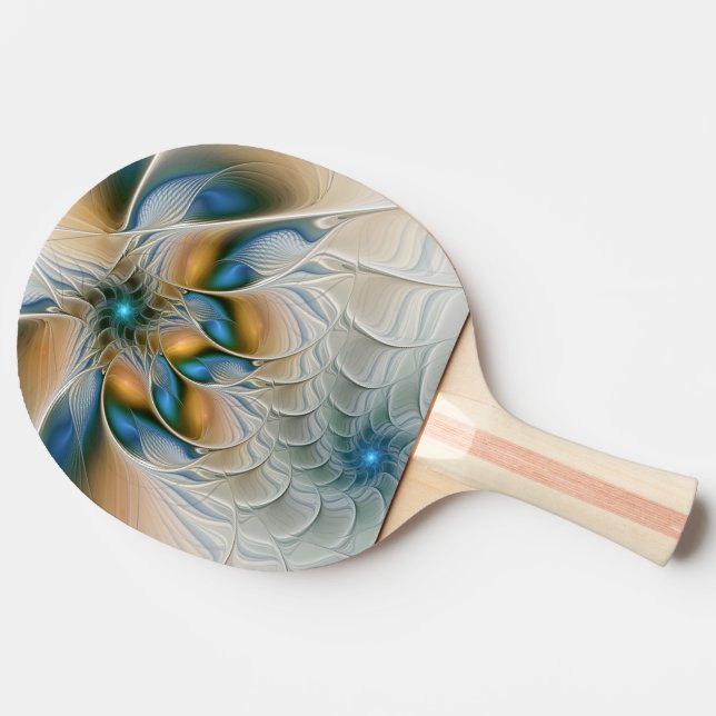 Svävande, Abstrakt Fantasy Fraktal Konst Med Blå Pingisracket (Sidan)