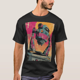Svävande DJ-drönare — Retro skivspelare med het ne T Shirt