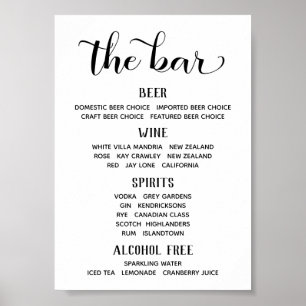 Svävande teckensnittskaligrafi Klassisk Bar Meny S Poster