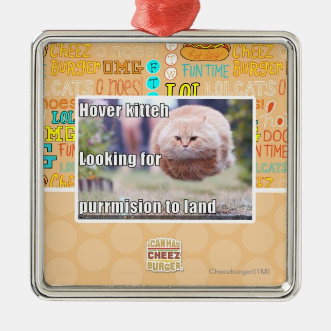 Svävandekitteh Julgransprydnad Metall (Framsidan)