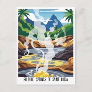 Svavelkällor Saint Lucia Resa Vykort