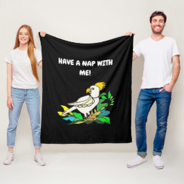 Svavelkrubbad cockatoo fleecefilt