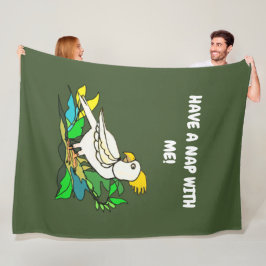 Svavelkrubbad cockatoo fleecefilt