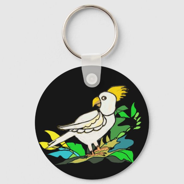 Svavelkrubbad cockatoo nyckelring (Framsida)