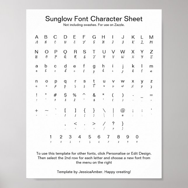 Svaveltypsnitt Lakan för Zazzle V1.2 Poster (Framsidan)