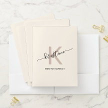 Monogram elegant pocket folders