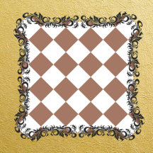 Diamond Pattern in White and Mocha Mousse