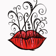 Weird Lips Ink Drawing