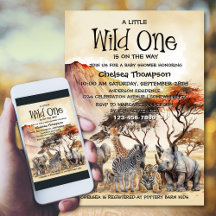 Wild One Safari Animals Baby Shower