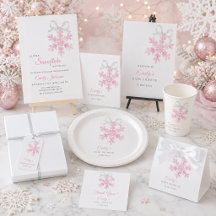 Little Snowflake Pink Baby Shower Collection