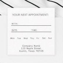 Appointment Reminder Cards