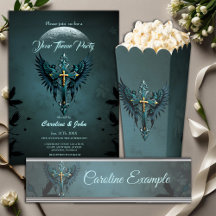 Gothic cross with decorative elements and birds.