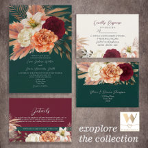 Rustic Emerald and Burgundy Floral Wedding Suite