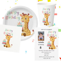 Cute Safari Animal Kids Birthday Collection