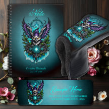 Owl with magical elements. 