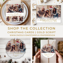 Top Selling Gold White Christmas Photo Cards