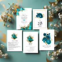 Vintage Turquoise and Gold Shabby-Chic Wedding