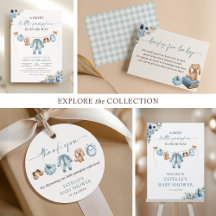 Little Pumpkin Fall Blue Floral Boy Baby Shower