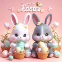 3D Easter Bunny & Egg