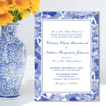 Blue Lotus Flower   Wedding Invitations