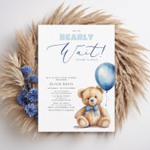 Blue Bear Balloon Boy Baby Shower