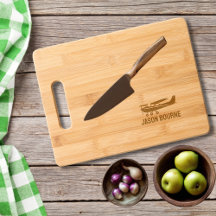 Airplane Cutting Boards and Trays for Pilot Family