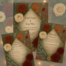 elegant autumn floral wedding suite