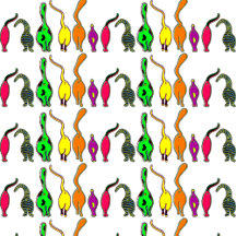 Colorful Cat Butts Pattern