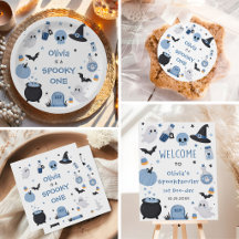 Spooky Halloween Birthday Blue