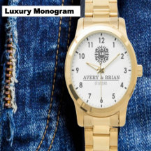 Luxury Floral Monogram Letters with Couple's Names