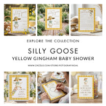 Silly Goose Yellow Gingham Baby Shower