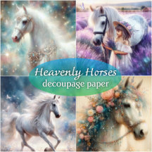 Heavenly Horses Decoupage Paper