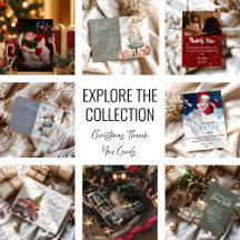 Kids Christmas Holiday Thank You Cards