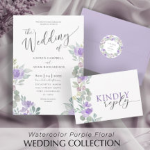 Watercolor Purple Garden Wedding Collection