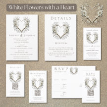 Modern Flowers with a Heart Wedding Suite