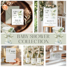 Retro Minimalist A Tini One Martini Baby Shower