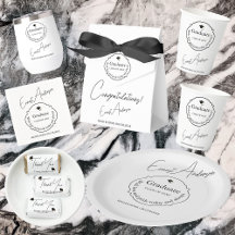 Graduation cards & gifts & party in black & white