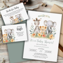 Jungle Safari Baby Animals Baby Shower