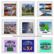 Travel Theme Invitations & Flat Cards