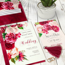 Roses Burgundy/Cream Wedding