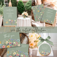 Sage Green Wildflower Bridal Shower Collection