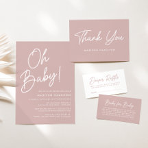Oh Baby Script Dusty Rose Baby Shower