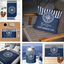 Nautical Compass Design for Boat Decoration