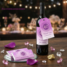 Chic Soft Pink Glitter   40th Birthday