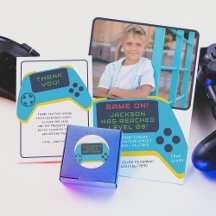Game On & Level Up Boy Photo Birthday Party 