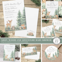 Cute Woodland Let The Adventure Begin Baby Shower