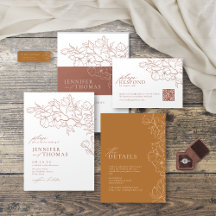 WEDDING   hand drawn floral terracotta 