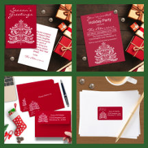 White on Red Scandinavian Folk Art Christmas Tree