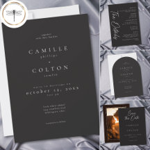 Elegant Charcoal Black Minimalist Wedding