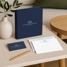 Modern Home Logo Navy Blue Realtor Business Suite